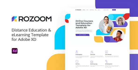 Best Distance Education & eLearning Template for Adobe XD