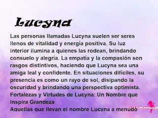 ▷ Significado del nombre Lucyna