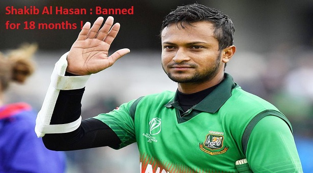 Shakib Al Hasan : Banned from all formats of cricket