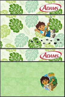 Go Diego Go,  Free Printable Gum Adams Labels.