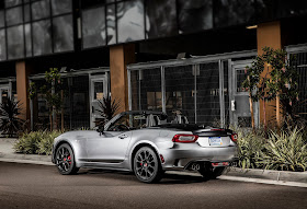 Rear 3/4 view of 2017 Fiat 124 Spider Abarth