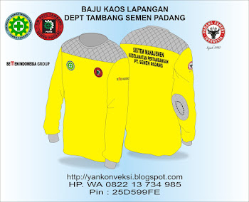 BAJU KAOS LAPANGAN PESAN DEP TAMBANG PT SEMEN PADANG