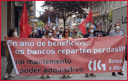 Mobilización en Ourense contra a perda salarial o pasado mes de maio (2022) en Ourense