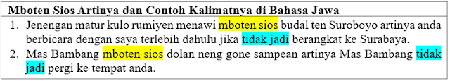 Mboten Sios Artinya dan Contoh Kalimatnya di Bahasa Jawa