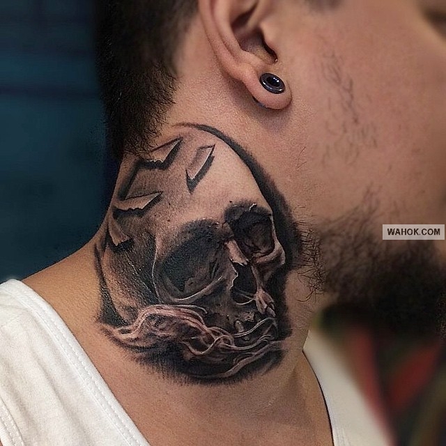 32 Gambar Tattoo  3D Full Di  Leher  Asli Foto Keren Dari 