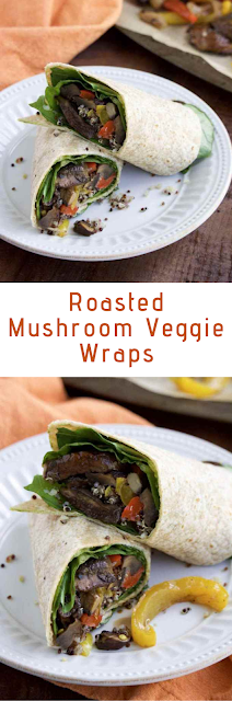 Roasted Mushroom Veggie Wraps