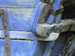 Blue cart on Troglodyte farm, France