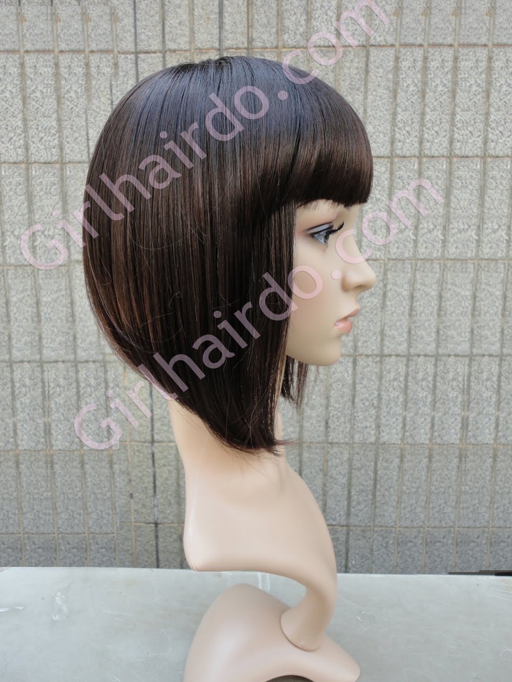 SUPER SLOPE SHORT BOB WITH BANGS  GIRLHAIRDO.COM Singapore Hair Extensions  Hair Wigs