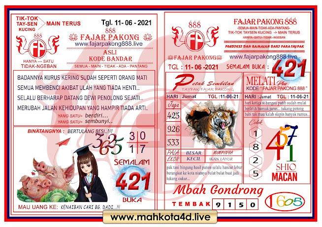 Syair Prediksi Fajar Pakong 888
