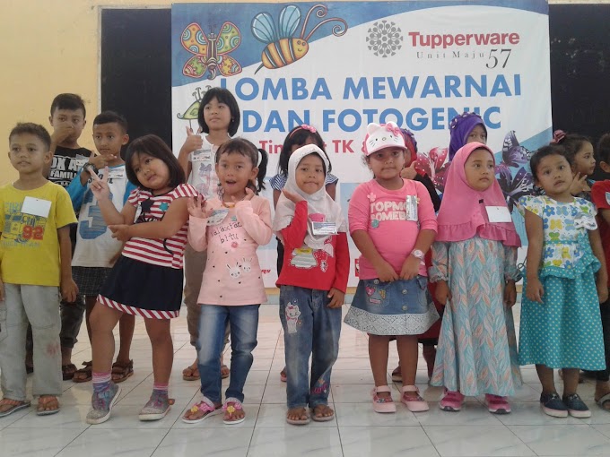 Lomba mewarnai dan Fotogenic bersama tupperware tgl 28-1-2018