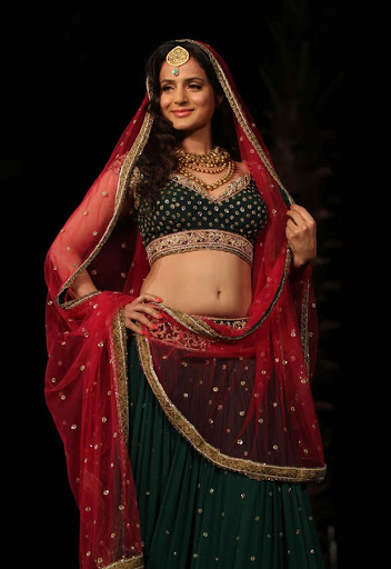 Ameesha Patel looking stunning in a traditional lehenga-choli