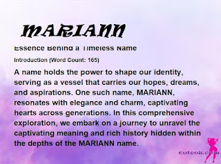 meaning of the name "MARIANN"