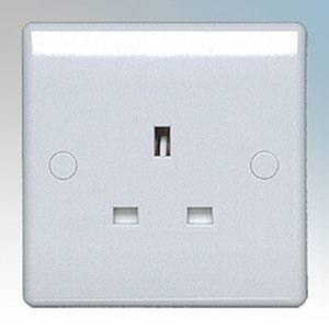 BG Nexus 823 - 13A Unswitched Single Socket, Nexus white moulded