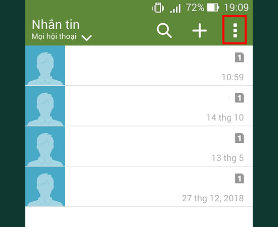 Bước 2: Chọn biểu tượng ba chấm.