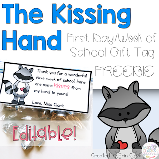 the kissing hand gift tag