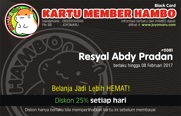 Pemilik Kartu Member Tertinggi di HAMBO