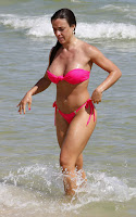 Nicole Bahls photoshoot  picture gallery Wearing a Curve-Revealing Two-Piece Swimsuit At Pepe Beach