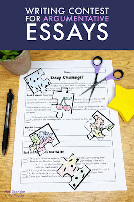 This is a perfect way to help your middle school students get extra argumentative essay writing practice and have fun at the same time!