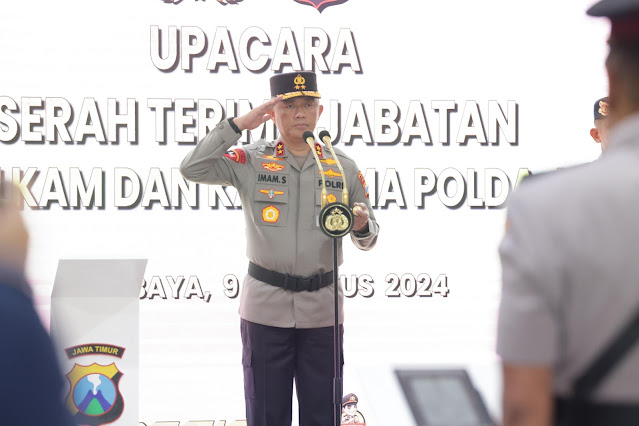Irjen Pol Drs Imam Sugianto,M.Si Pimpin Sertijab Dua Pejabat Utama Satuan Kerja Polda Jawa Timur