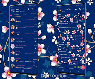 Blue Flowers Theme For YOWhatsApp & Fouad WhatsApp By Driih Santos
