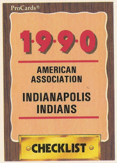 Indianapolis Indians 1990 checklist card