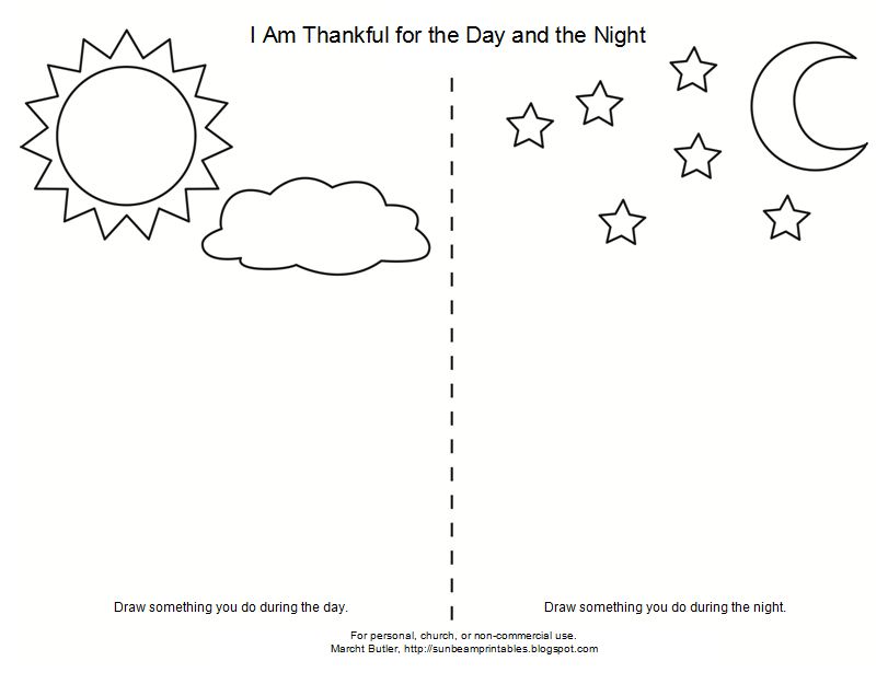 Day And Night Coloring Pages