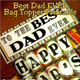 Make a fun treat for dad this father's day with an easy to print bag topper.  Fill your bag with sweet treats or Hershey mini candy bar printables for a gift dad will love!