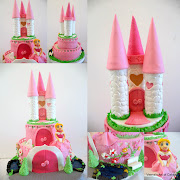 How to make a Castle Cake. This cake was an order for my son's school . (castle cake pink and white romi)