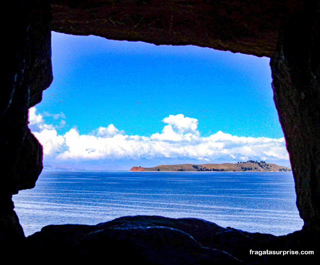 Ilha da Lua no Lago Titicaca na Bolívia