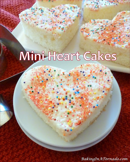 Mini Heart Cakes | recipe developed by www.BakingInATornado.com | #recipe #dessert