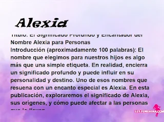 significado del nombre Alexia