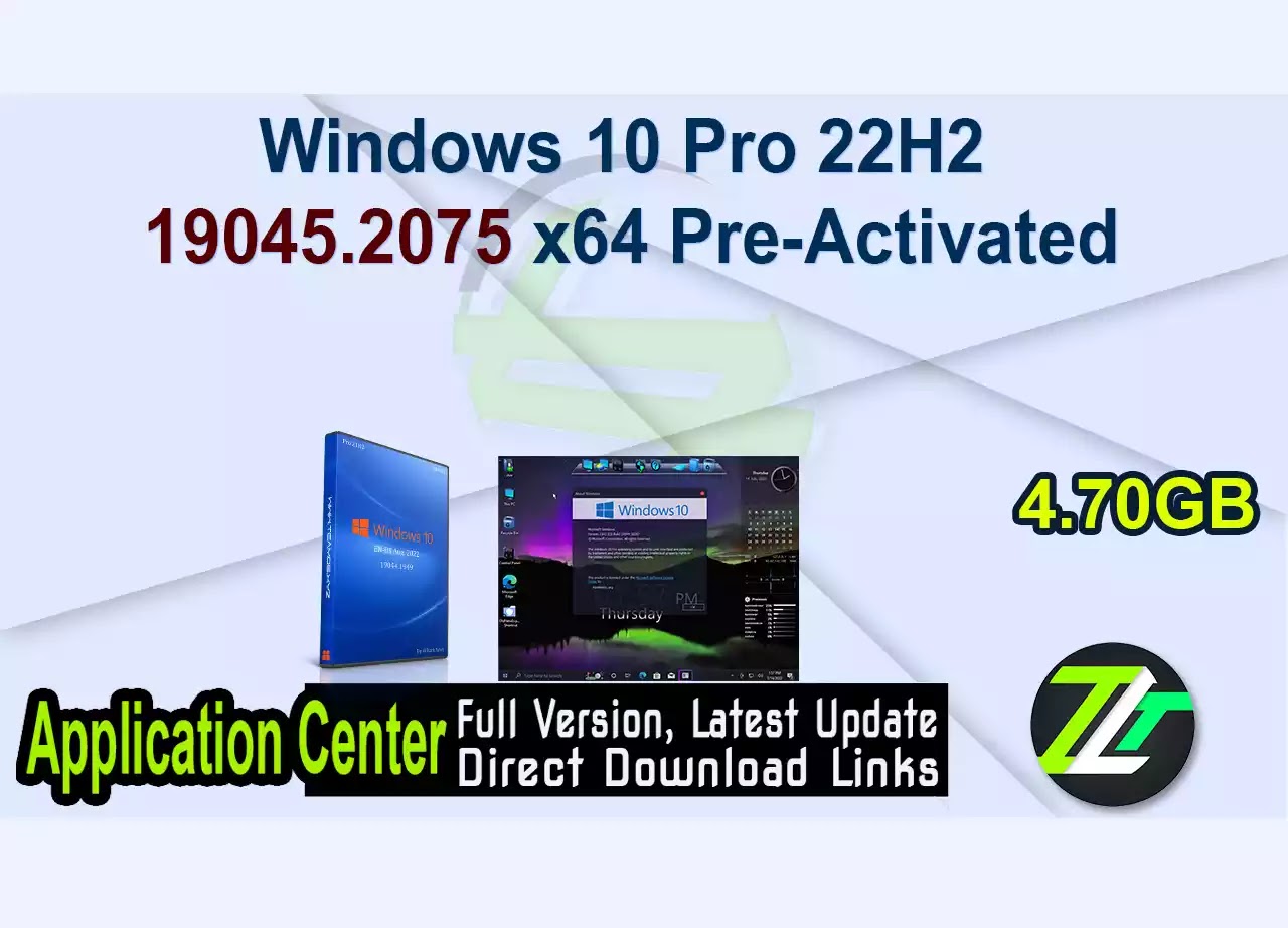 Windows 10 Pro 22H2 19045.2075 x64 Pre-Activated
