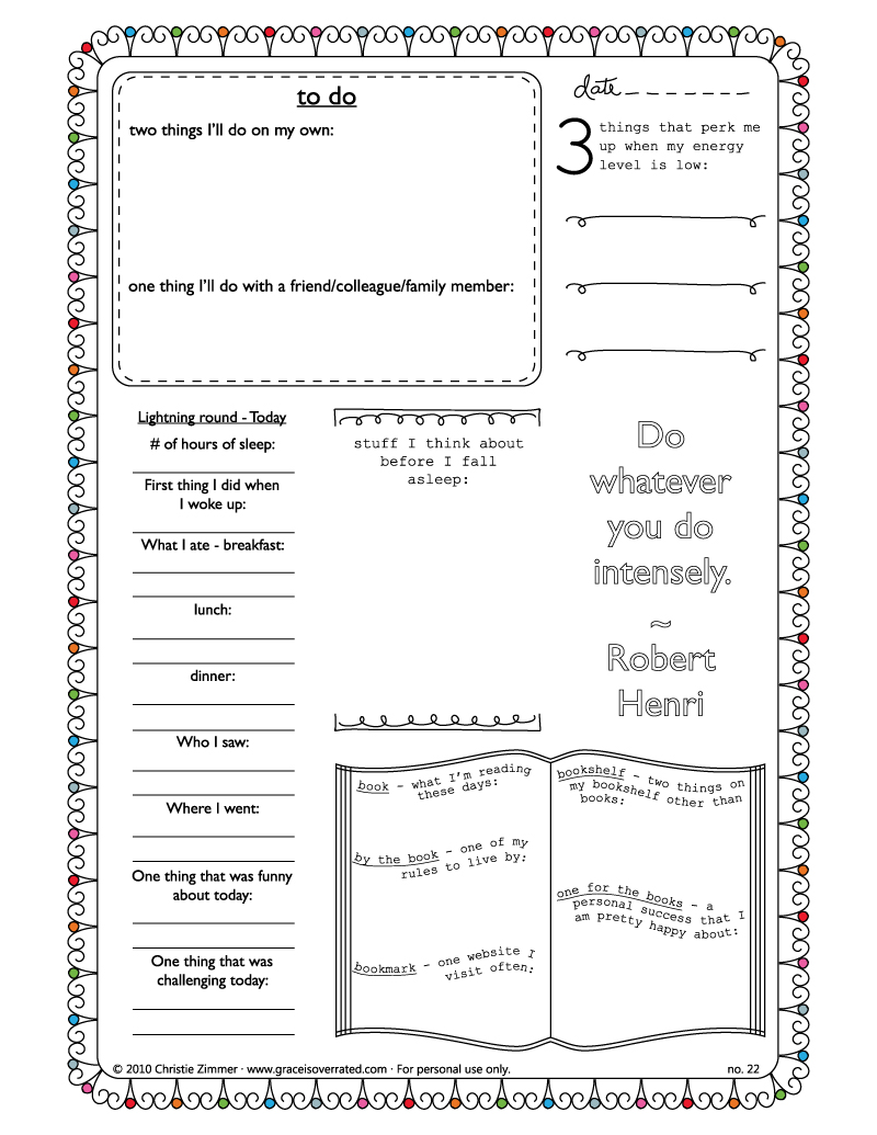 Free Printable Quilt Journal Pages Templates | Calendar ...