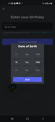 اختيار تاريخ الميلاد تطبيق ديسكورد