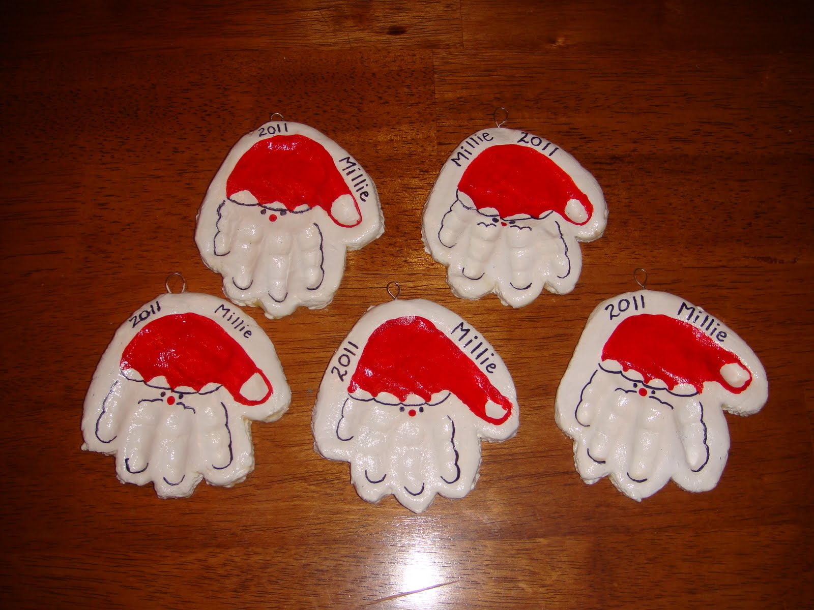  Homemade  Christmas  2 Handprint Ornaments  nasagreen