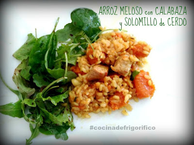 Arroz meloso con calabaza y solomillo de cerdo #cocinadefrigorifico