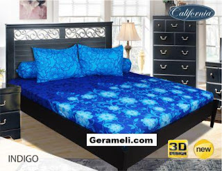 Sprei california motif Indigo