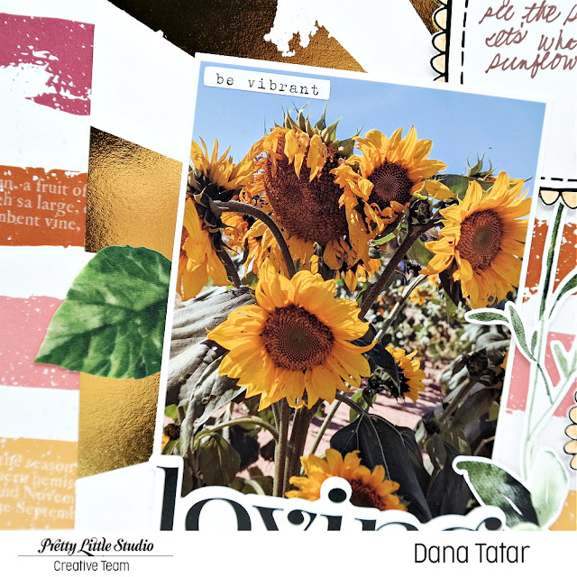 Be Vibrant Sunflower Photo with Gold Foil Journaling Card Matting