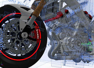 ilustrasi rem pada sepeda motor