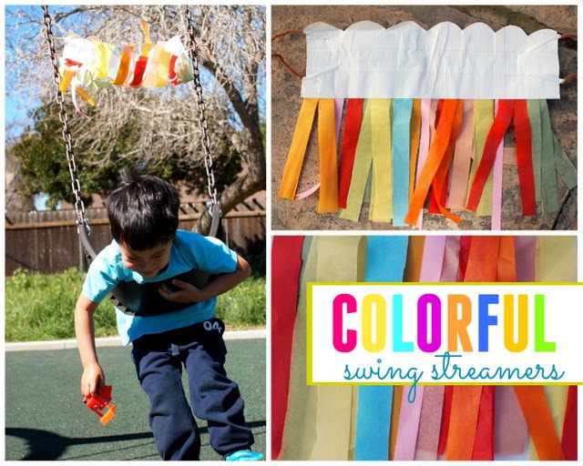 how to make colorful swing streamers with kids