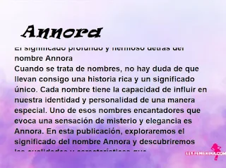 significado del nombre Annora