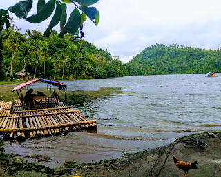 Sampaloc lake with balsa