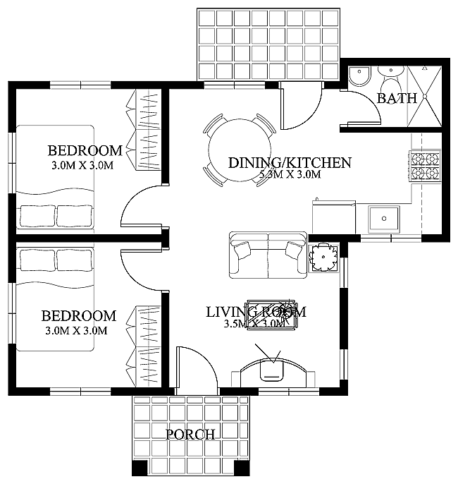 MyHousePlanShop Small  House  Plan  For Just 52 Square Meters