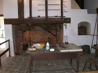 Mount Vernon kitchen with large cooking hearth.