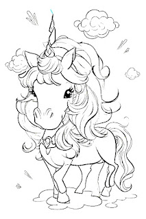 sweet beautiful unicorn coloring page