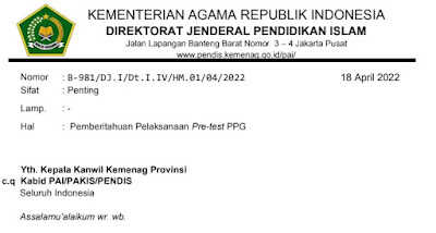 Pelaksanaan Pre-test PPG PAI Tahun 2022 Di Undur