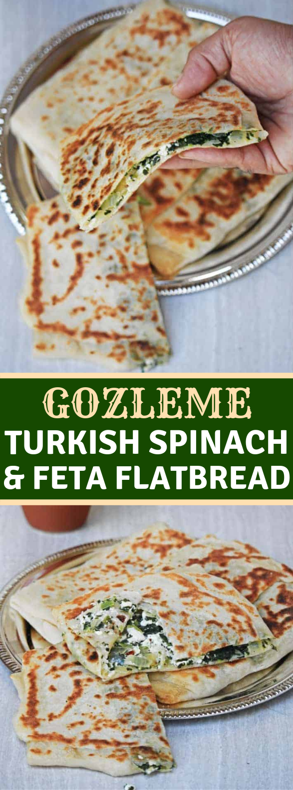 Gozleme | Turkish Spinach and Feta Flatbread #vegetarian #food