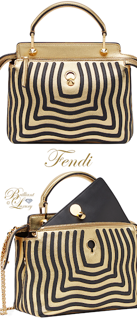 ♦Fendi Dotcom golden click handbag #fendi #bags #gold #brilliantluxury