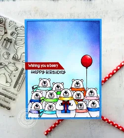 Sunny Studio Stamps: Playful Polar Bears Winter Themed Birthday Party Card by Vanessa Menhorn