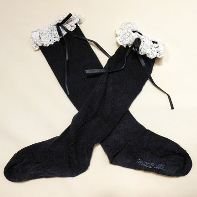 Torchon Lace Socks BlackxWhite